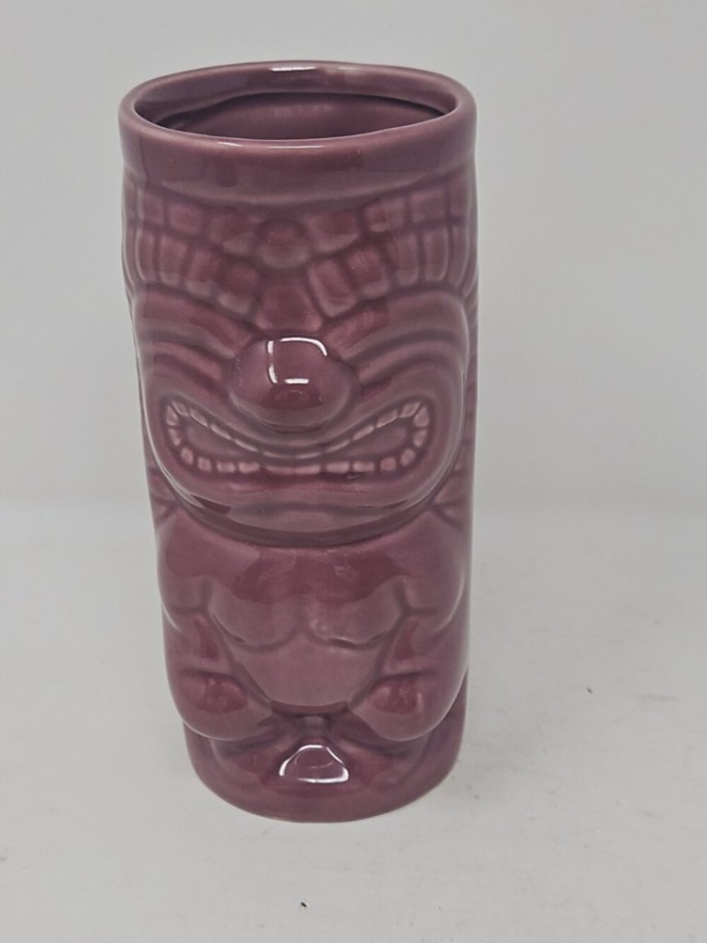 Vintage Don The Beachcomber Purple Ceramic Tiki Mug Cup Royal Kona Resort Hawaii